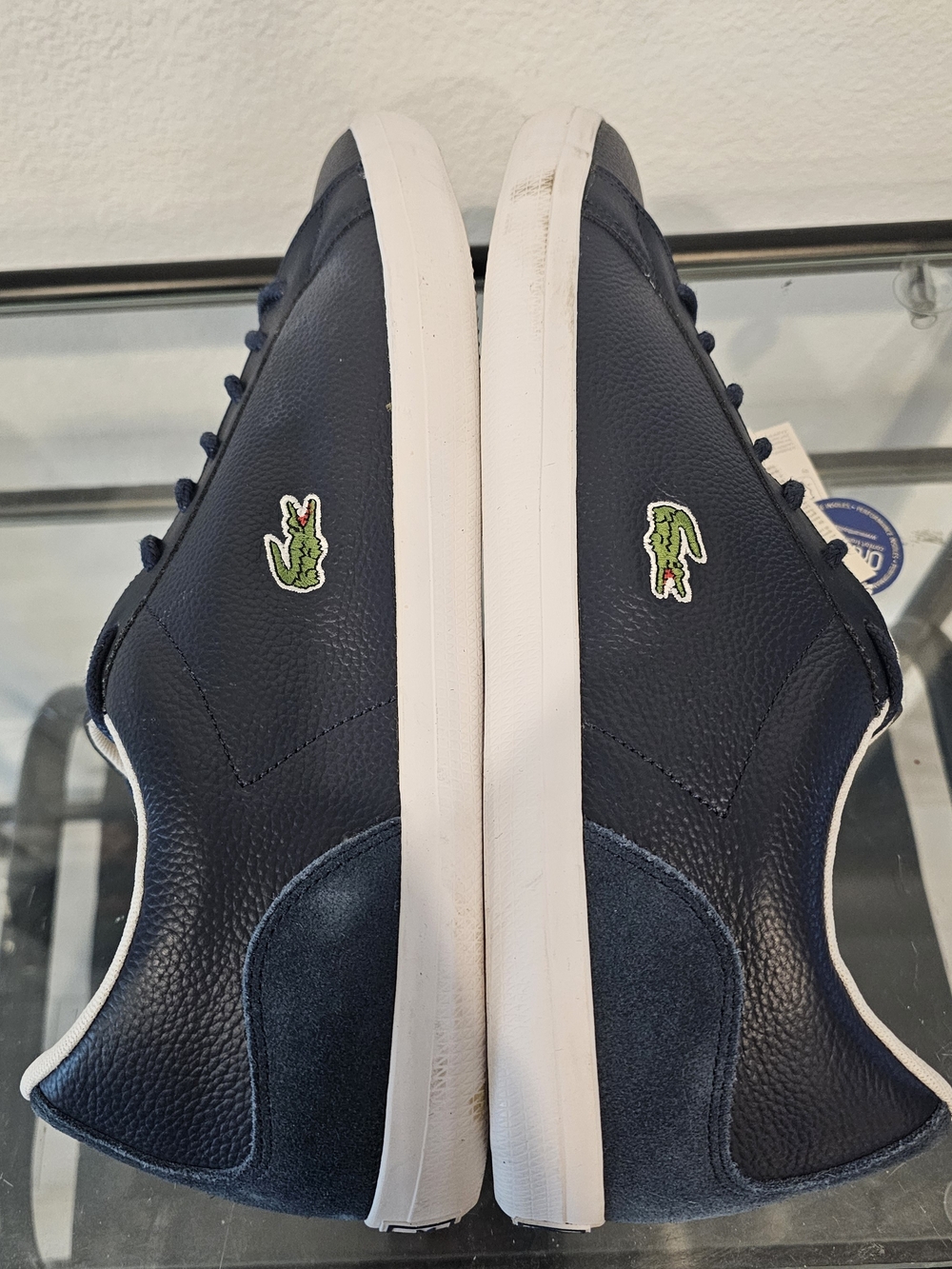 Lacoste Navy Leather & Suede Low-Top Sneakers with White Sole NWT Size 13